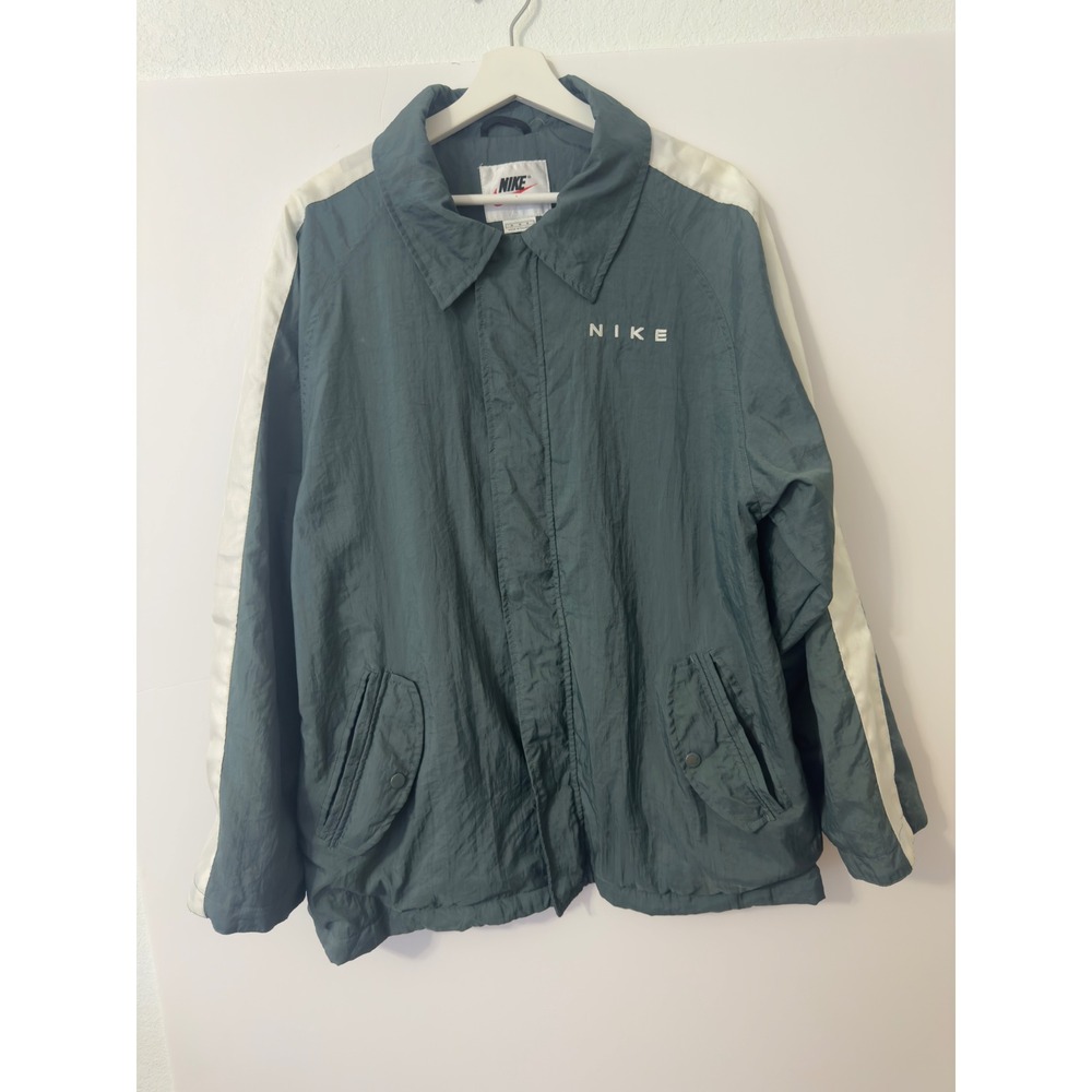 Vintage Nike‎ Windbreaker Jacket Mens M Teal White Swoosh 90s Streetwear Track